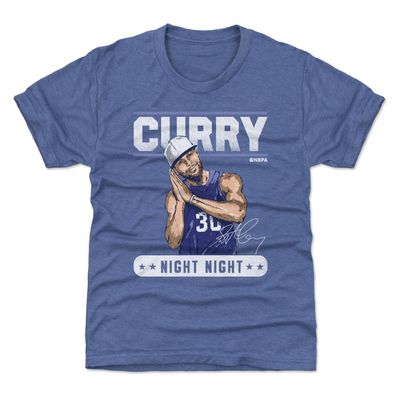 500 LEVEL Steph Curry Youth Shirt (Kids Shirt, 14-16Y X-Large, Tri Royal) - Steph Curry Golden State Night Night WHT