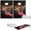 Beerpongtoss Cornhole Board Wraps, Cornhole Decals and Wraps for Boards (Set of 2), Cornhole Skins for Boards, Cornhole Board Covers (Eagle Holding Flag) view 3