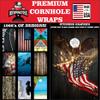 Beerpongtoss Cornhole Board Wraps, Cornhole Decals and Wraps for Boards (Set of 2), Cornhole Skins for Boards, Cornhole Board Covers (Eagle Holding Flag) view 4