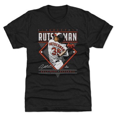 500 LEVEL Adley Rutschman T-Shirt (Premium Men's T-Shirt, XX-Large, Tri Black) - Adley Rutschman Baltimore Diamond Name WHT