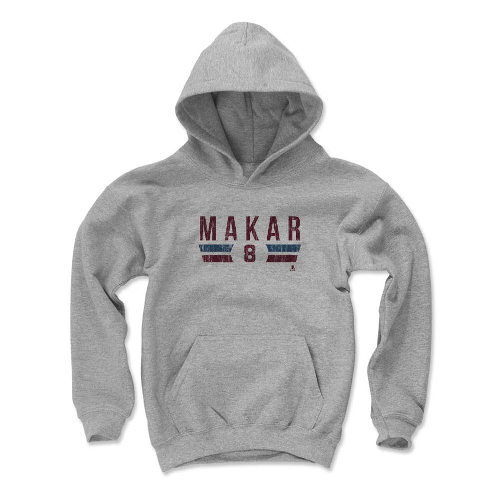 500 LEVEL Cale Makar Youth Sweatshirt (Youth Hoodie, Large, Gray) - Cale Makar Colorado Font