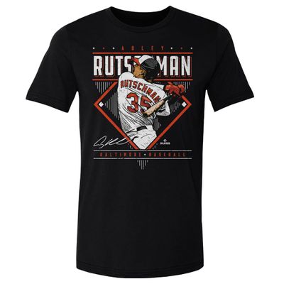 500 LEVEL Adley Rutschman Shirt - Adley Rutschman Baltimore Diamond Name WHT (Black, XX-Large)