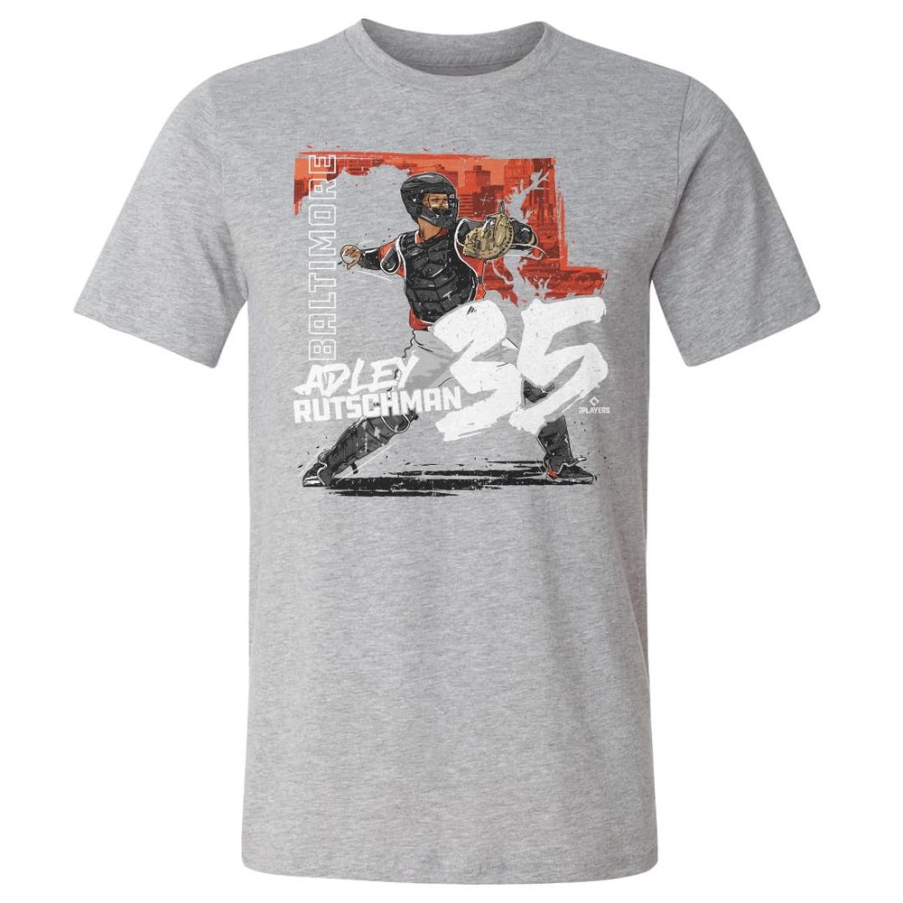 500 LEVEL Adley Rutschman Shirt - Adley Rutschman Baltimore State WHT (Heather Gray, XX-Large)