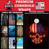 Beerpongtoss Cornhole Board Wraps, Cornhole Decals and Wraps for Boards (Set of 2), Cornhole Skins for Boards, Cornhole Board Covers (Wood American Skull) view 4