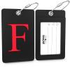 Shacke Luggage Tag Initial - Fully Bendable Tag w/Stainless Steel Loop - Black (Letter F) view 2