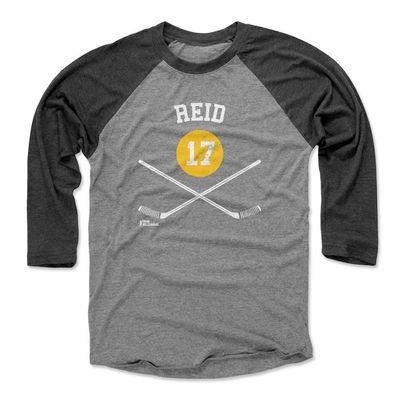 500 LEVEL Dave Reid 3/4 Sleeve T-Shirt (Baseball Tee, XXX-Large, Black/Heather Gray) - Dave Reid Boston 17 Sticks WHT