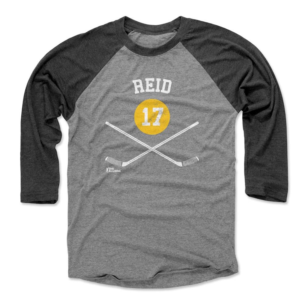500 LEVEL Dave Reid 3/4 Sleeve T-Shirt (Baseball Tee, XXX-Large, Black/Heather Gray) - Dave Reid Boston 17 Sticks WHT