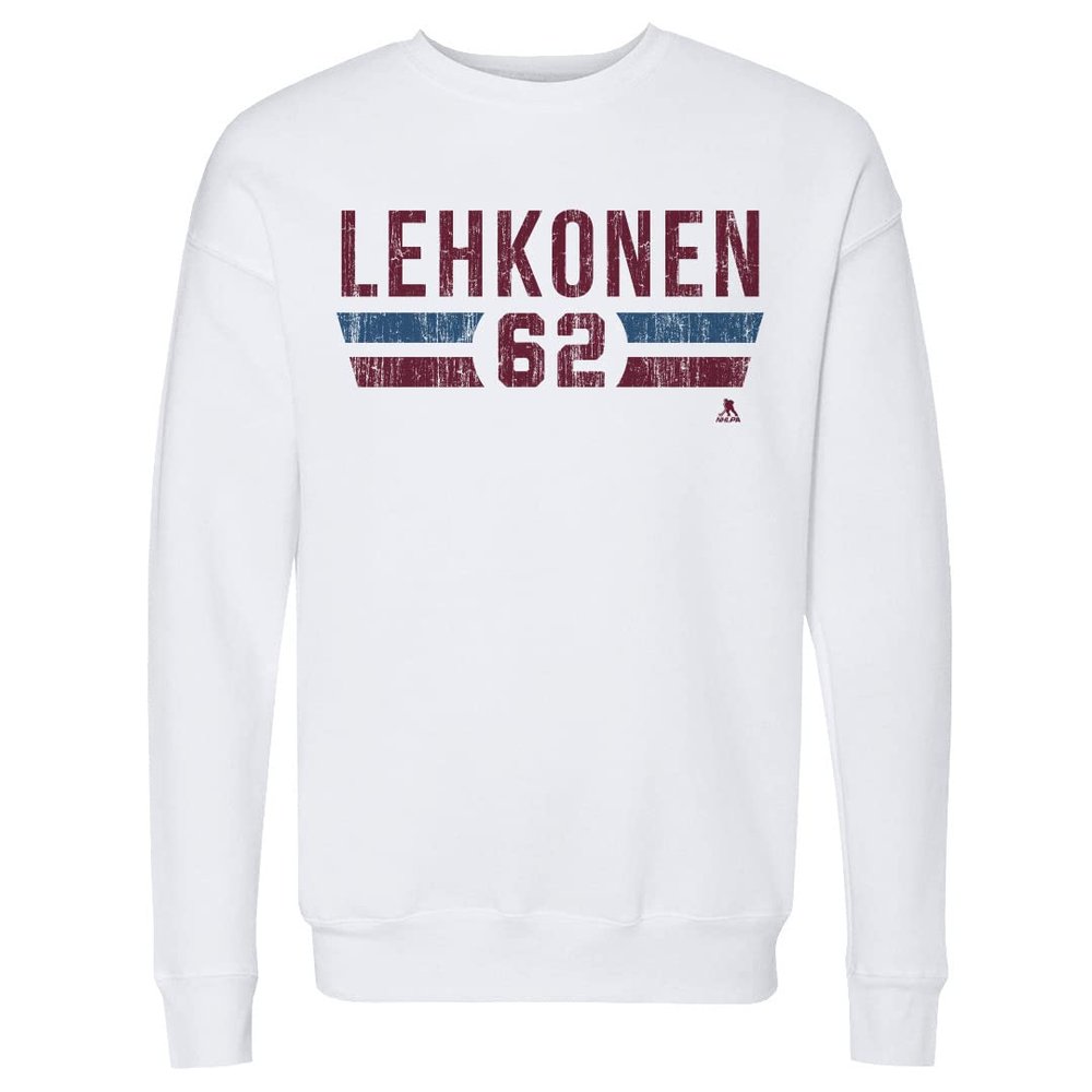 500 LEVEL Artturi Lehkonen Sweatshirt (Crew Sweatshirt, XX-Large, White) - Artturi Lehkonen Colorado Font