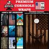 Beerpongtoss Cornhole Board Wraps, Cornhole Decals and Wraps for Boards (Set of 2), Cornhole Skins for Boards, Cornhole Board Covers (Deer Engraved Wood) view 4