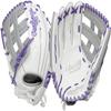 Rawlings | LIERTY ADVANCED Color Series Fastpitch Softball Glove | Left Hand Throw | 12.75' Pro H-Web | White/Purple/Grey view 1