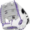 Rawlings | LIERTY ADVANCED Color Series Fastpitch Softball Glove | Left Hand Throw | 12.75' Pro H-Web | White/Purple/Grey view 2