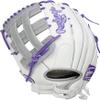 Rawlings | LIERTY ADVANCED Color Series Fastpitch Softball Glove | Left Hand Throw | 12.75' Pro H-Web | White/Purple/Grey view 4