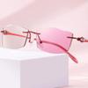LKP Anti Blue Light Sunglasses + 2.50 Rimless Reading Glasses for Women Transition Photochromic Presbyopia UV Protection (Size : +2.00) view 1