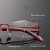 LKP Anti Blue Light Sunglasses + 2.50 Rimless Reading Glasses for Women Transition Photochromic Presbyopia UV Protection (Size : +2.00) view 3