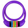 IDEALUX Bike Lock Cable, Bicycle Cable Lock with 4 Digit Combination & Large Lock Head, Resettable Kids Bike Cable Lock, 2 Ft x 1/2 IN, Lock for Bike, Scooter, Skateboard, motorcycle, E Bike (Purple) view 1