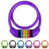 IDEALUX Bike Lock Cable, Bicycle Cable Lock with 4 Digit Combination & Large Lock Head, Resettable Kids Bike Cable Lock, 2 Ft x 1/2 IN, Lock for Bike, Scooter, Skateboard, motorcycle, E Bike (Purple) view 3