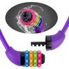 IDEALUX Bike Lock Cable, Bicycle Cable Lock with 4 Digit Combination & Large Lock Head, Resettable Kids Bike Cable Lock, 2 Ft x 1/2 IN, Lock for Bike, Scooter, Skateboard, motorcycle, E Bike (Purple) view 4