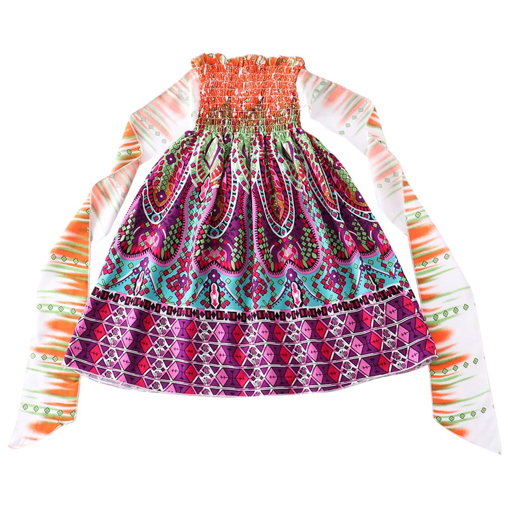 AnFeng Little Girls Sleeveless Dresses Summer Casual Baby Dress Short Sleeve A Line Dress Summer Outfit (Orange, 3 Years)