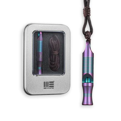 WeKnife Emergency Whistle Survival Loud, Titanium Outdoor Safety Whistle Survival Shrill Loud Blast With Paracord for Kayak, Life Vest, Jacket, Boating, Fishing,Camping, Hiking, Hunting, Coyote A-05AP
