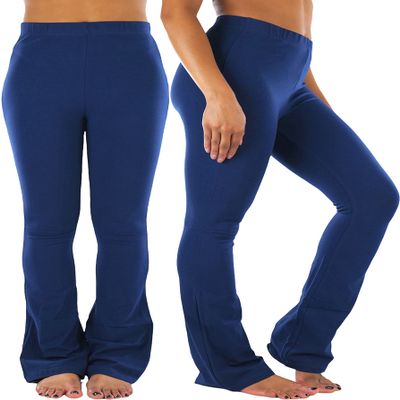 ToBeInStyle Women's High Waist Boot-Cut Pocketless Pants - Eclipse - L