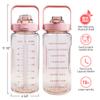 64OZ Half Gallon Water Bottle with Sleeve, Inspirational Water Bottle with Straw & Time Marker to Drink, Leakproof Tritan BPA Free Sport Water Jug Reusable Neoprene for Daily Workout Gym Sport view 3