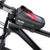 WILD MAN 1L Waterproof Bike Frame Bag Touch Screen Bike Front Tube Bag for Mountain Road Bike MTB Cycling(E12,Black) view 1