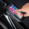 WILD MAN 1L Waterproof Bike Frame Bag Touch Screen Bike Front Tube Bag for Mountain Road Bike MTB Cycling(E12,Black) view 3
