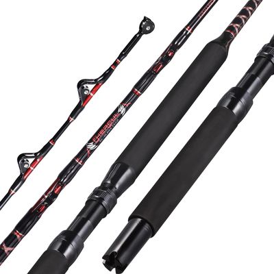 FISHAPPY Straight Butt Trolling Rod Saltwater Offshore Heavy Roller Rod Big Game Conventional Boat Fishing Pole 5'6'' (5'6'' - 50-80lbs - 1 Piece)