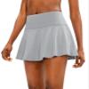 SANTINY Pleated Tennis Skirt for Women with 4 Pockets Women's High Waisted Athletic Golf Skorts Skirts for Running Casual (Grey_XXS) view 2