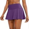 SANTINY Pleated Tennis Skirt for Women with 4 Pockets Women's High Waisted Athletic Golf Skorts Skirts for Running Casual (Dark Purple_XXS) view 2