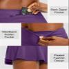 SANTINY Pleated Tennis Skirt for Women with 4 Pockets Women's High Waisted Athletic Golf Skorts Skirts for Running Casual (Dark Purple_XXS) view 4