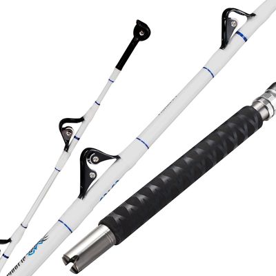FISHAPPY Saltwater Offshore Straight Butt Heavy Trolling Fishing Rod Big Game Conventional Boat Fishing Rod with Roller Guides 6' (6' - 50-80lbs - 1Piece)