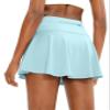 SANTINY Pleated Tennis Skirt for Women with 4 Pockets Women's High Waisted Athletic Golf Skorts Skirts for Running Casual (Sky Blue_XXL) view 1