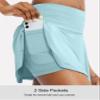 SANTINY Pleated Tennis Skirt for Women with 4 Pockets Women's High Waisted Athletic Golf Skorts Skirts for Running Casual (Sky Blue_XXL) view 4