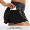 SANTINY Pleated Tennis Skirt for Women with 4 Pockets Women's High Waisted Athletic Golf Skorts Skirts for Running Casual (Grey Camo_XXS) view 3