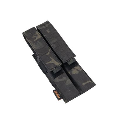 EXCELLENT ELITE SPANKER Open Top Single/Double/Triple Kriss Mag Pouch Tactical Molle MP7 Magazine Pouch (Double Multicam Black)