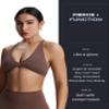 Aoxjox Women's Workout Sports Bras Fitness Metamorph Sienna Twist Bra Yoga Crop Tank (Fudge Coffee, X-Small) view 3