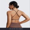 Aoxjox Women's Workout Sports Bras Fitness Metamorph Sienna Twist Bra Yoga Crop Tank (Fudge Coffee, X-Small) view 4