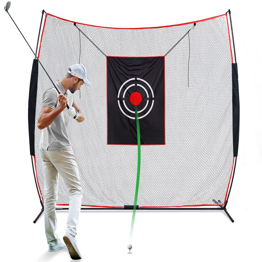 KAIDIDA Golf Practice Net Backyard 7x7FT: Durable Swing Training Target Indoor Outdoor Garage Home Use Portable for Adults & Men Golfer Beginners