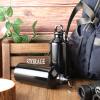 Nuogo 24 Pack Aluminum Water Bottle Bulk 20 oz Reusable Metal Water Bottle Lightweight Leak Proof Aluminum Sports Bottles with Twist Cap and Buckle for Bike Travel Camping(Black) view 2