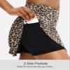 SANTINY Pleated Tennis Skirt for Women with 4 Pockets Women's High Waisted Athletic Golf Skorts Skirts for Running Casual (Leopard_S) view 3