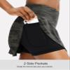SANTINY Pleated Tennis Skirt for Women with 4 Pockets Women's High Waisted Athletic Golf Skorts Skirts for Running Casual (Green Camo_M) view 3