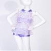 Daenrui Kids Girls Sparkly Sequined Dance Dress Leotard Jazz Latin Salsa Rumba Dance Performance Costume Lavender 4 Years view 4