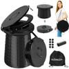 XXL Portable Toilet - 19.7"H Taller Wider Collapsible Adjustable Foldable Camping, Luggable Loo with Lid, Strap,Toilet Bag for Camping, Hiking, Travel and Car with Carry Bag view 1