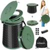 XXL Portable Toilet - 19.7"H Taller Wider Collapsible Adjustable Foldable Camping, Luggable Loo with Lid, Strap,Toilet Bag for Camping, Hiking, Travel and Car with Carry Bag view 1