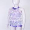 Moggemol Kids Girls Shiny Sequins Dance Dress Leotard Jazz Latin Salsa Rumba Dance Performance Costume Lavender 6 Years view 4