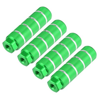 X AUTOHAUX 4pcs Aluminum Alloy Rear Foot Pegs Footrests Universal Green for BMX MTB Bike Bicycle Fit 3/8 Inch Axles