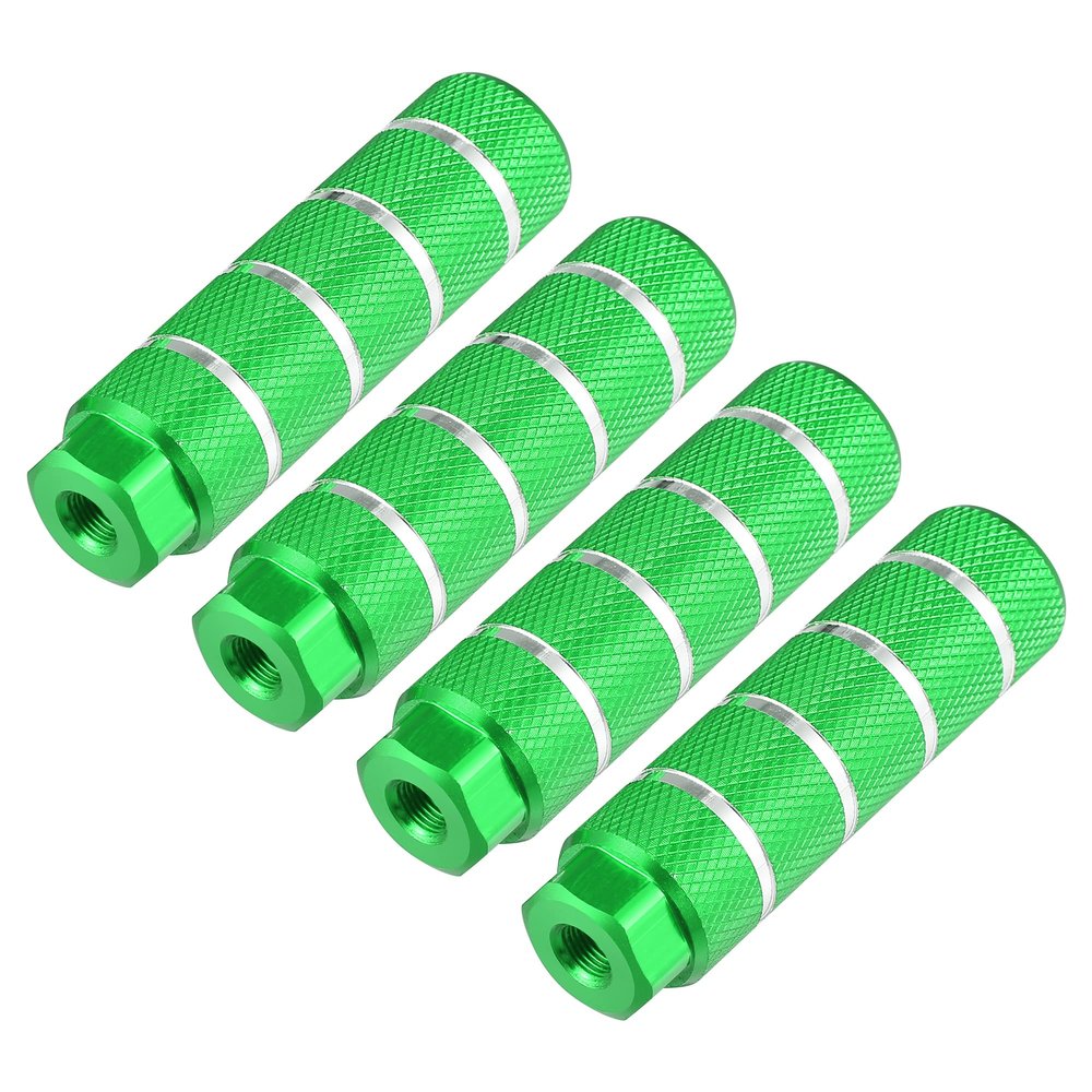 X AUTOHAUX 4pcs Aluminum Alloy Rear Foot Pegs Footrests Universal Green for BMX MTB Bike Bicycle Fit 3/8 Inch Axles
