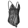 Daenrui Mens Lace Sissy Lingerie One-piece See Through Bodysuit Jumpsuit High Cut Thongs Leotard Pajamas Type F Medium view 2