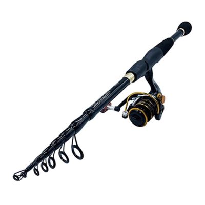 BNNP Fishing Pole Ultralight Carbon Telescopic Lure Fishing Rod Set with Reel Bait Wt 10-30g Power Spinning Fishing Rod Travel Gift Rod 1.6-2.4m (Bundles : 1.8M, Color : Black Rod with Reel)